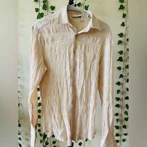 ASOS DESIGN skinny longline shirt with ruched fabric in beige